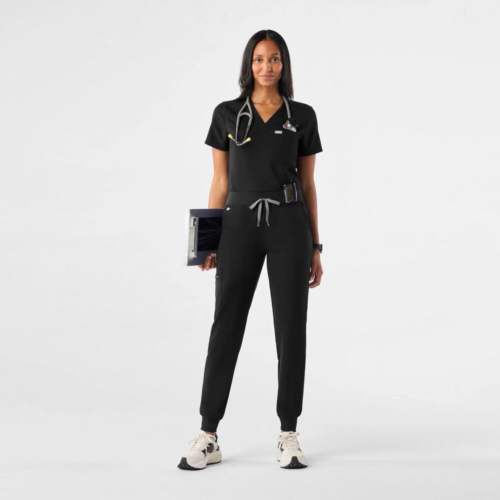 FIGS Zamora Jogger Scrub Pants Medical Black Women's XL Technical Collection